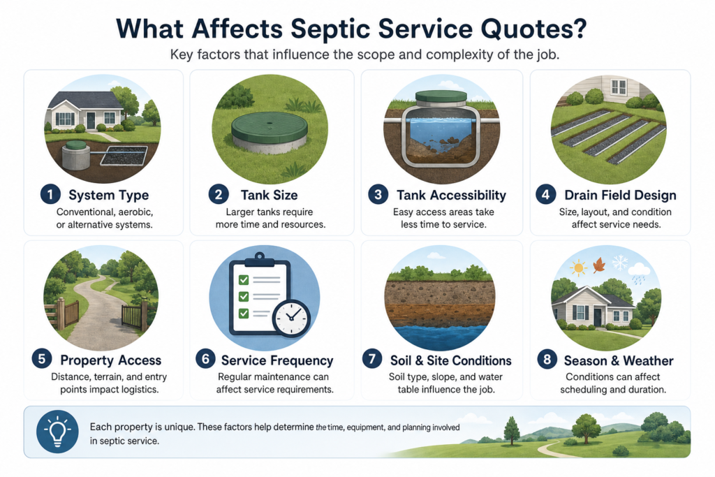 Factors that can affect septic service cost guides