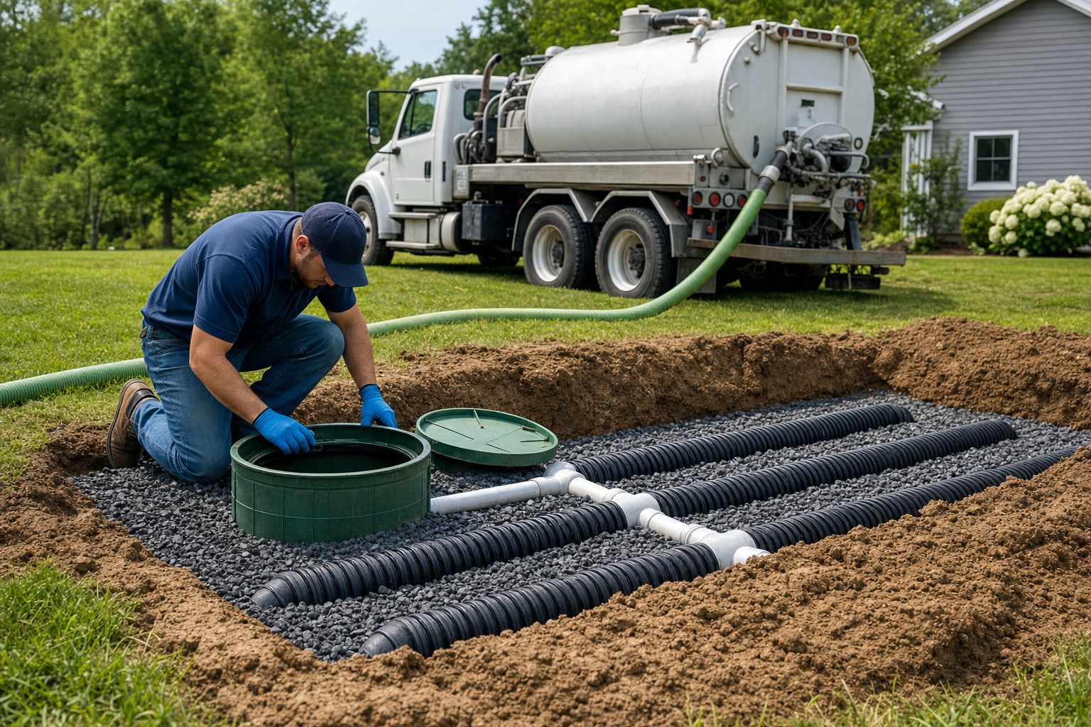 Local septic drain field repair information and service options