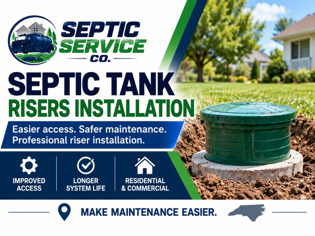 Septic tank risers installation from Septic Service Co with raised access cover for easier septic maintenance and inspections